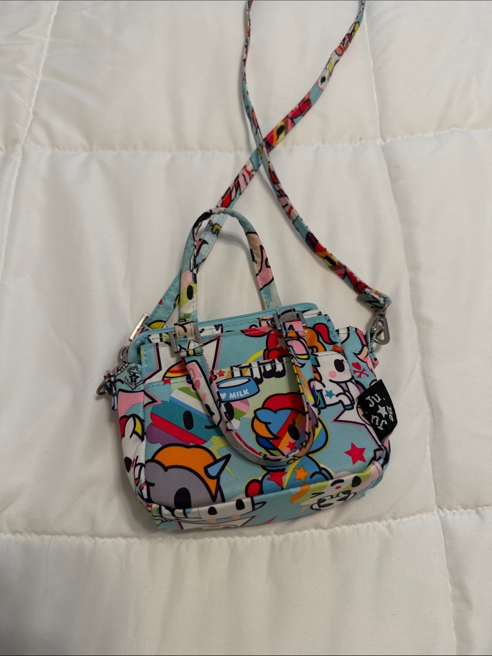tokidoki Light Blue Multicolor Character Crossbody Bag